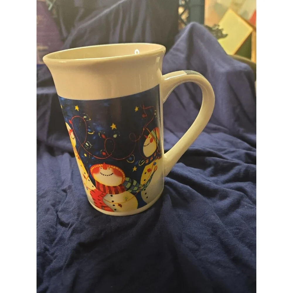 Vintage Royal Norfolk Ceramic Snowman Mug Winter Holiday Christmas Coffee Cup